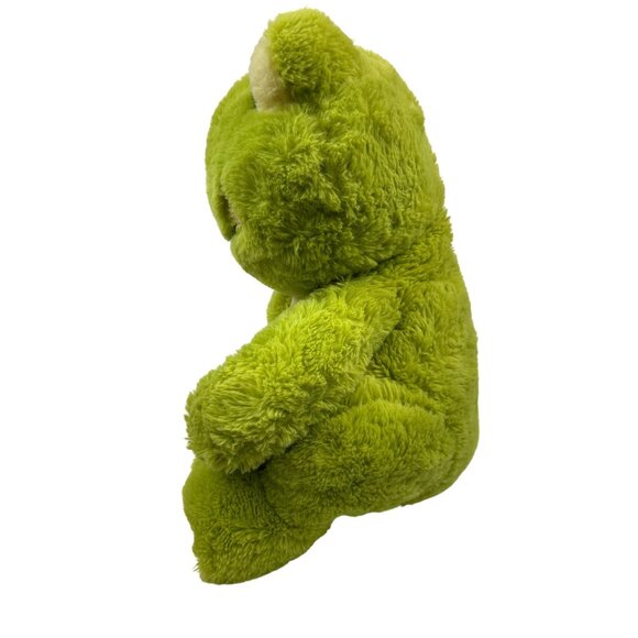 Plush Frog Stuffed Animal Toy Green Yellow Large Sitting 14" - Picture 3 of 10